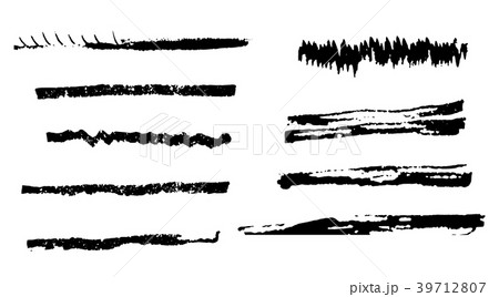 Set of black grunge thin and thick brush strokes Set of black grunge thin and thick brush strokes 39712807