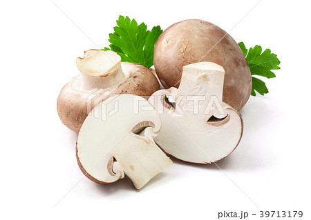 Royal Brown champignon with half and parsley leaf 39713179