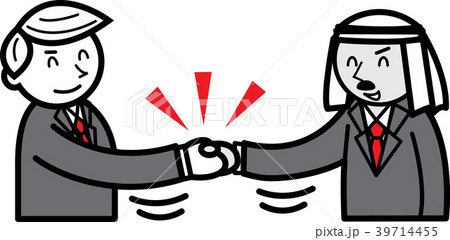 握手する欧米人とアラブ人 39714455