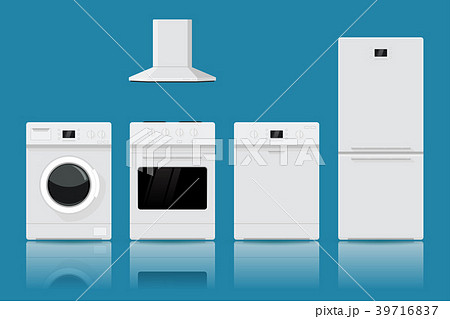 Home appliances. Flat design on blue background 39716837