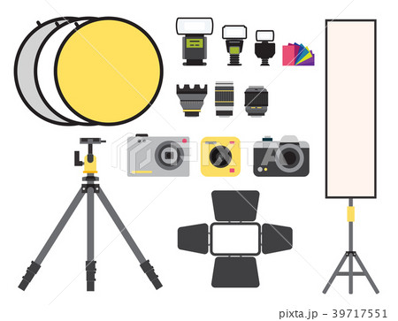 Camera photo vector studio icons optic lenses Camera photo vector studio icons optic lenses 39717551