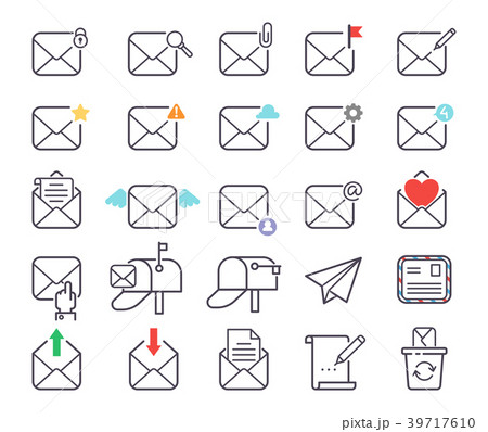 Email letter vector icons set envelope cover Email letter vector icons set envelope cover 39717610