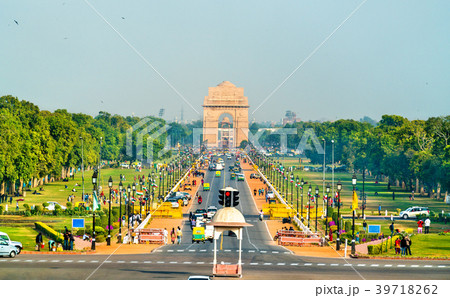 View of Rajpath ceremonial boulevard from the View of Rajpath ceremonial boulevard from the 39718262