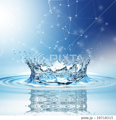 Blue Water Splash Isolated On White Background のイラスト素材