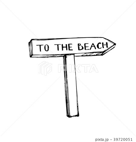 To the beach. Signboard on a beach concept. For t 39720051