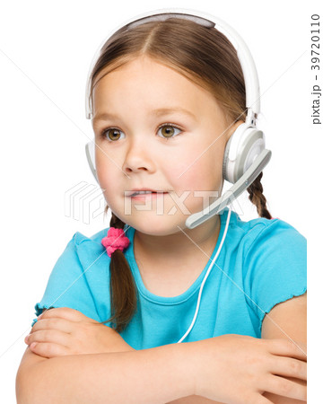 Young girl is working as an operator at helpline 39720110