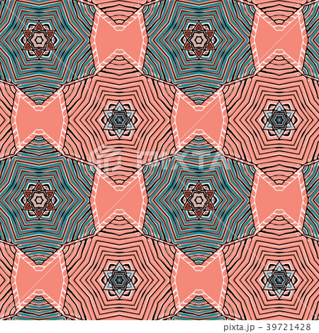 Vector seamless pattern with mandala shape. Vector seamless pattern with mandala shape. 39721428
