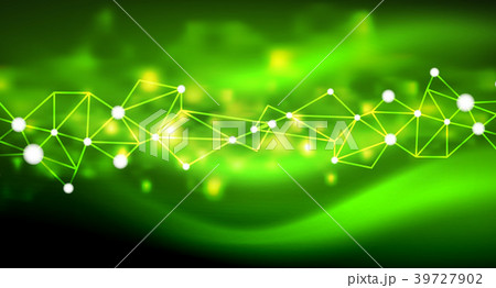 Shiny stars, neon glowing digital connected light 39727902