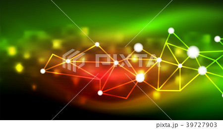 Shiny stars, neon glowing digital connected light 39727903