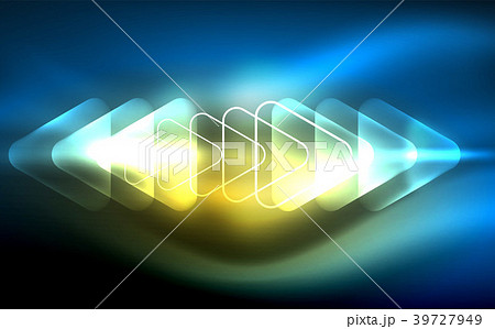 Glowing vector triangle geometric shapes in dark 39727949