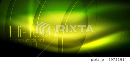 Glossy light effect neon glowing waves, shiny 39731914