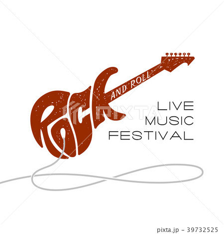 Rock and roll. Lettering in form of electric 39732525