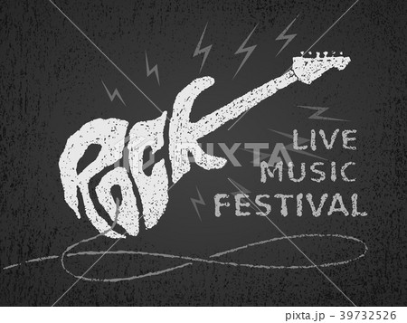 Rock and roll. Lettering in form of electric 39732526