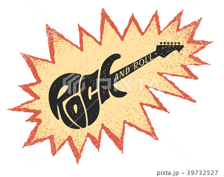 Rock and roll. Lettering in form of electric 39732527
