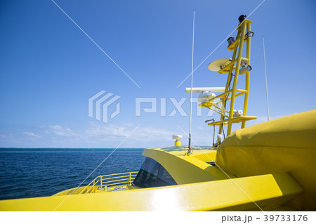 Yellow catamaran in caribbean sea 39733176