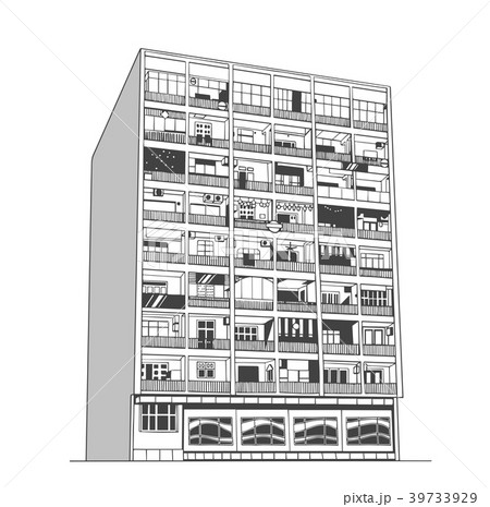 Residential commercial building in perspective 39733929