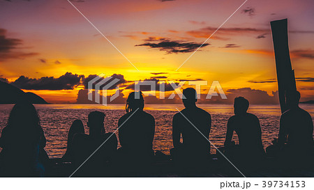 Travelers, Divers chilling at the Pier on Sunset 39734153