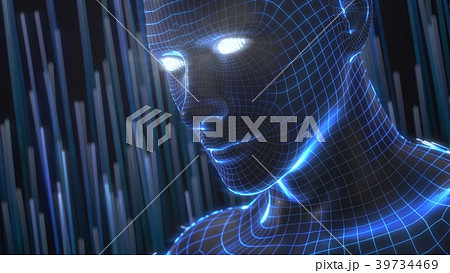 artificial intelligence concept with virtual human 39734469