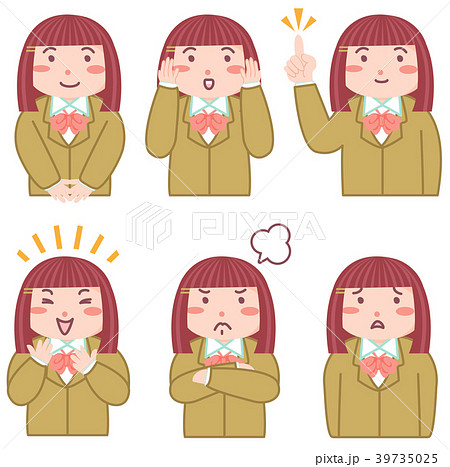 女の子　表情　素材 39735025