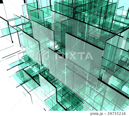 ガラスの構造物の背景素材のイラスト素材