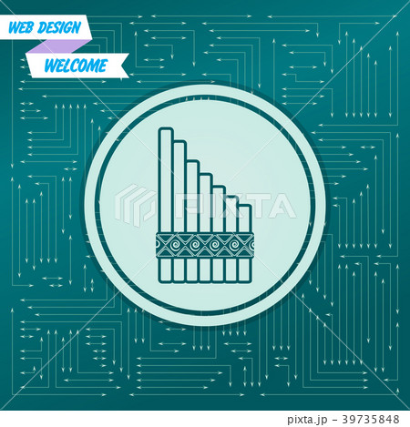 xylophone icon on a green background, with arrows 39735848