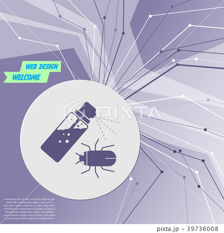 Mosquito spray, Bug icon on purple abstract moder Mosquito spray, Bug icon on purple abstract moder 39736008