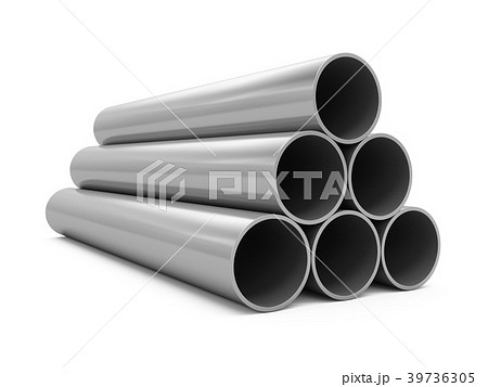 3D Rendering Metal Pipes isolated on white 39736305
