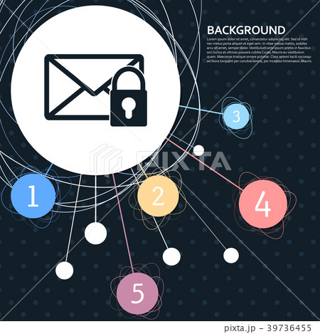Secret mail icon with the background to the point Secret mail icon with the background to the point 39736455
