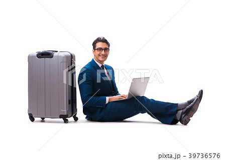 Businessman in business travel concept isolated on 39736576
