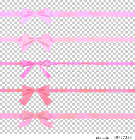 手描き風 リボンセット (ももいろ) 手描き風 リボンセット (ももいろ) 39737380