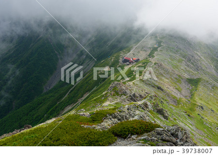 南アルプス　北岳山頂からの眺め　北岳山荘 39738007