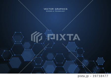 Technology background with hexagons. Molecular Technology background with hexagons. Molecular 39738477