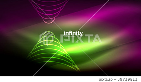 Abstract wave on dark background, shiny glowing 39739813