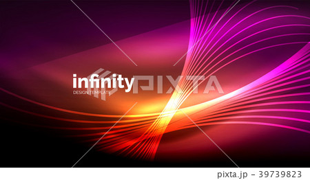 Abstract wave on dark background, shiny glowing 39739823