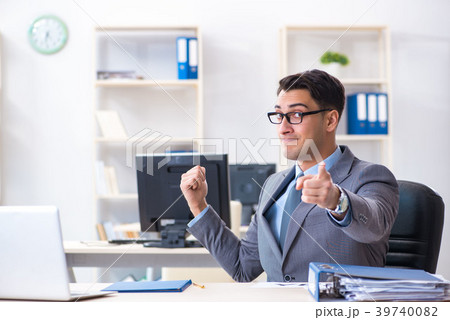 Young handsome businessman employee working in Young handsome businessman employee working in 39740082