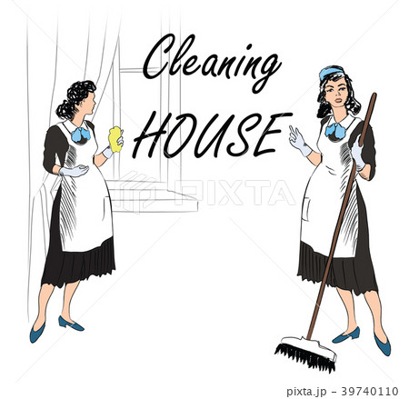 Cleaning service. Women, cleaning room. maids Cleaning service. Women, cleaning room. maids 39740110