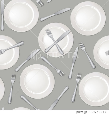 Table setting tile pattern Fork Knife Plate Cutler 39740945