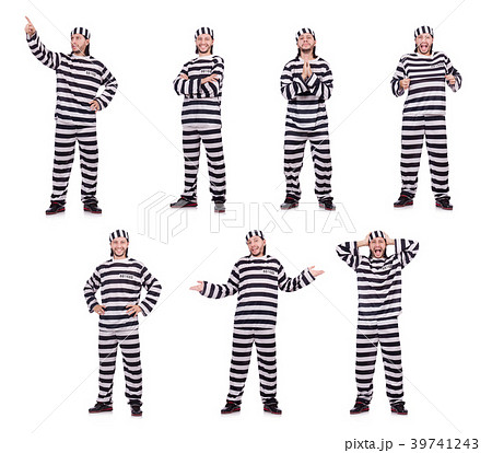 Prison inmate isolated on the white background Prison inmate isolated on the white background 39741243