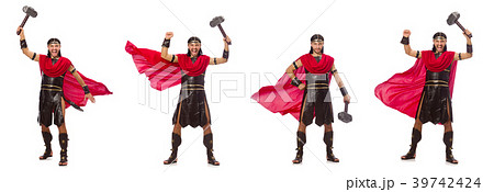 Gladiator with hammer isolated on white Gladiator with hammer isolated on white 39742424