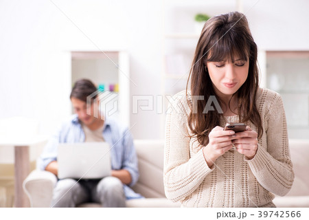 Couple cheating on each other at home Couple cheating on each other at home 39742566