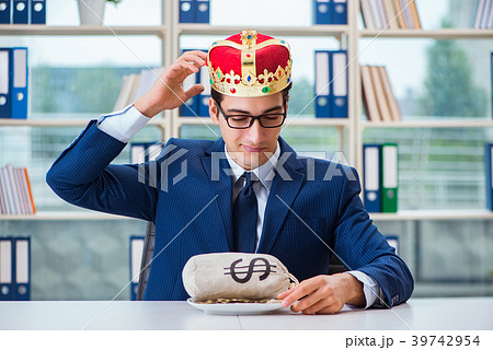 King businessman with money sack in office King businessman with money sack in office 39742954