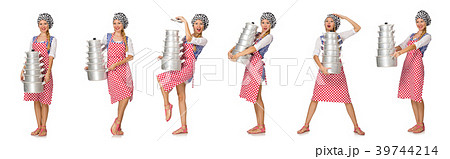Woman cook isolated on the white background 39744214