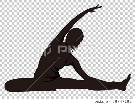 Silhouettes Woman Costume Practicing Yoga Stretching Stock Vector (Royalty  Free) 645073309