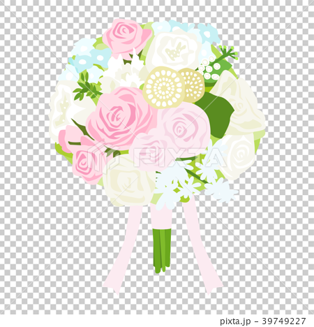 新娘花束的例證 粉紅色和白色 柔和多彩的淺藍色花束 插圖素材 圖庫