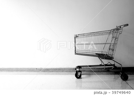 Empty shopping cart on white background.  39749640