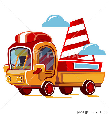 Truck for transportation faulty cars. Police car 39751822