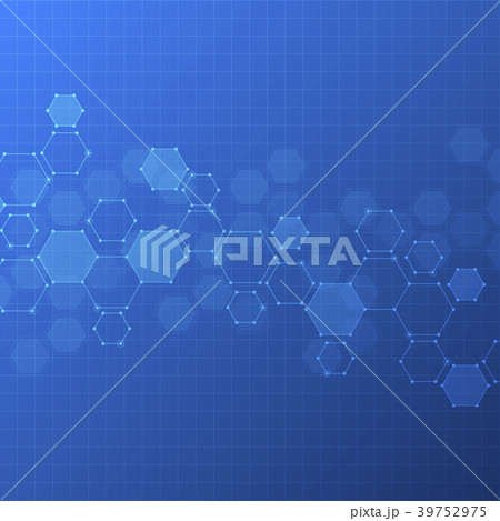 Technology background with hexagons. Molecular 39752975
