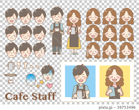 カフェ店員｜表情いろいろ 39753496