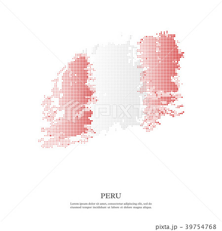 Peru flag with halftone effect. 39754768