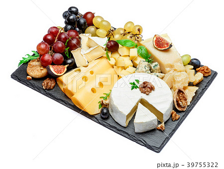 various types of cheese on stone serving board various types of cheese on stone serving board 39755322
